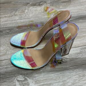 Fashion Nova Rainbow Iridescent Heels